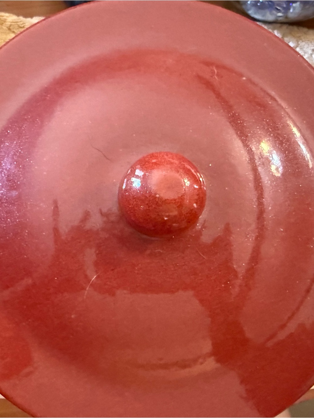 Deep Red Ceramic Pot - Picture 2 of 9